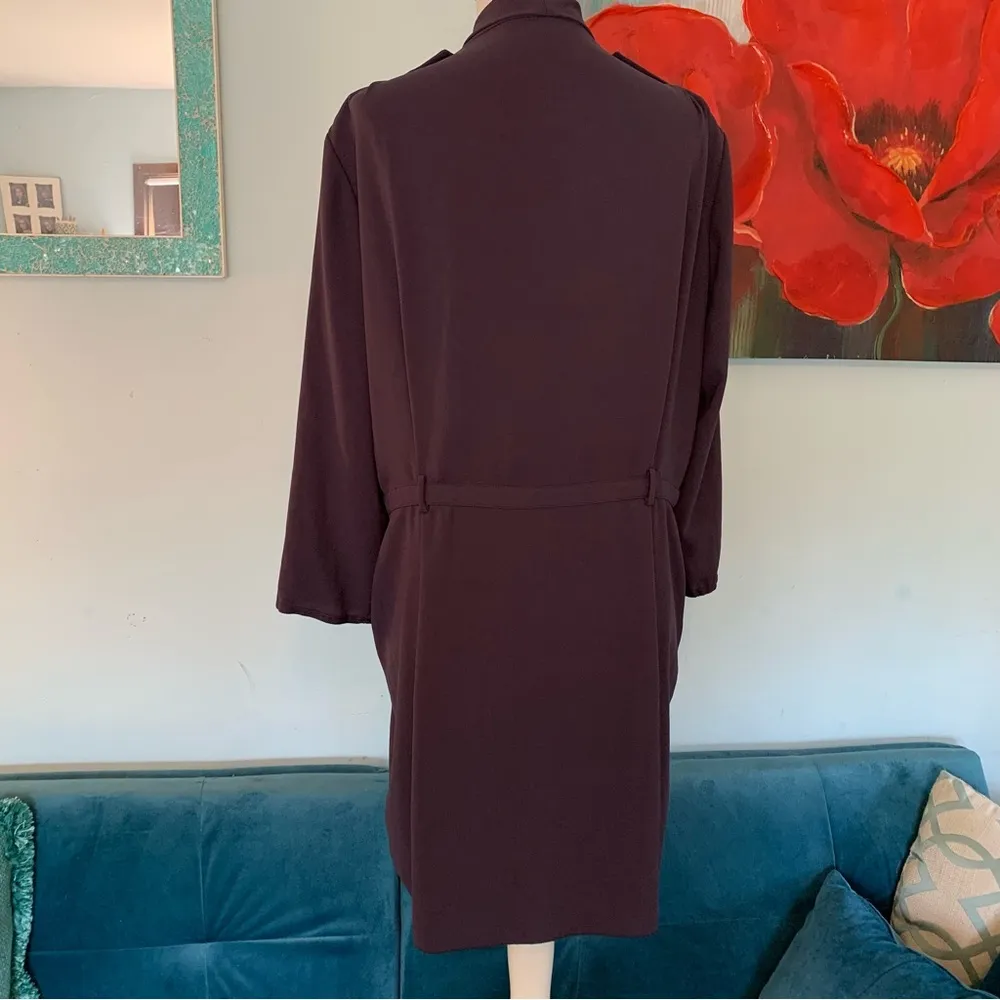 Aritzia Wilfred Franca Wrap Dress sz 10 Plum Wine (needs Belt) - Image 7