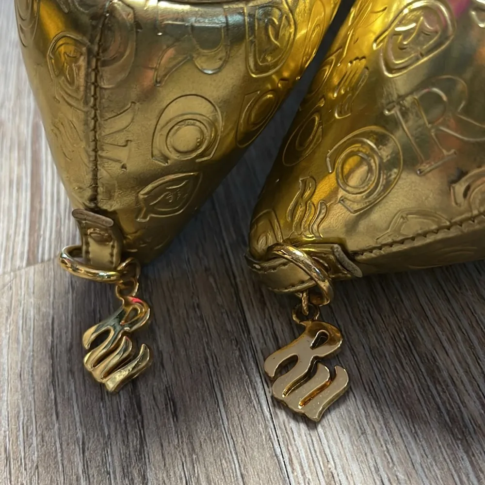 Rocawear Gold Embossed Women's Heels Size 8 - Image 16