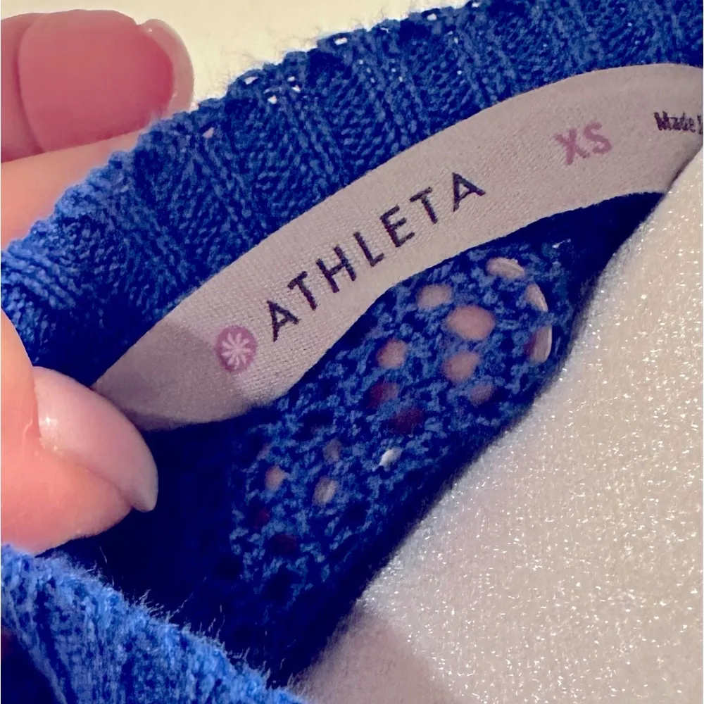 ATHLETA CARDIGAN COTTON KNIT  BLEND LONG SLEEVE COBALT BLUE SWEATER XS - Image 4