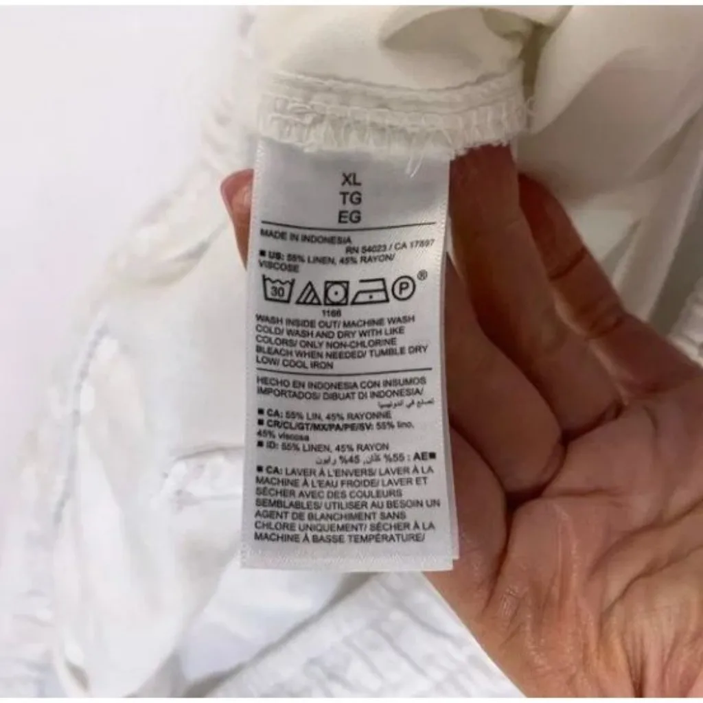 Old Navy White Linen Blend Wide Leg Lounge Pant XL New - Image 6