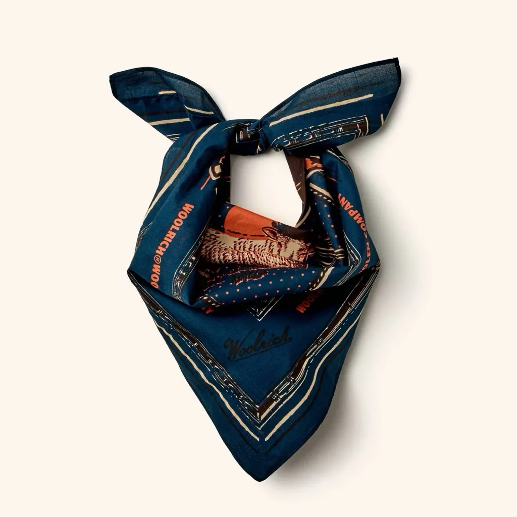Adult nwt Western Graphic Cotton Bandana - Woolrich x Target Navy - Image 2