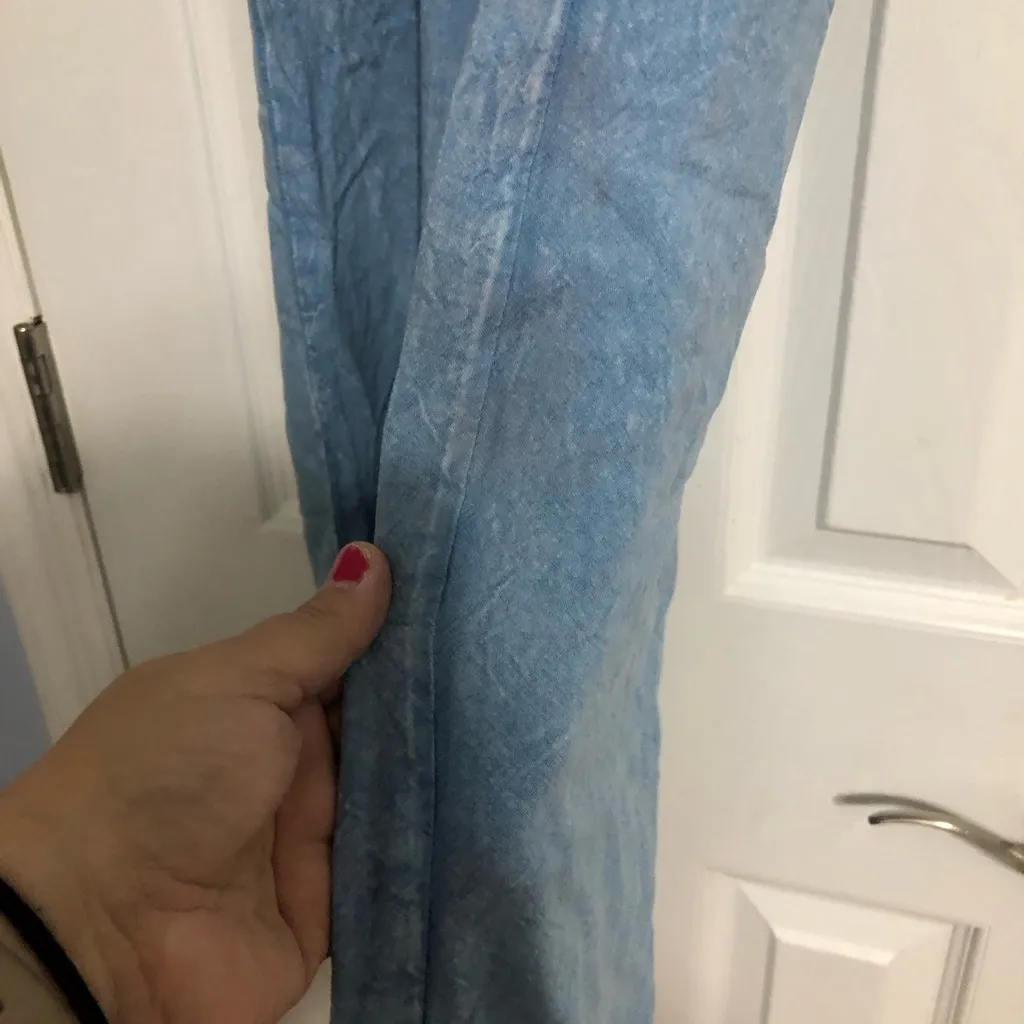 Sim & Sam denim‎ color jumpsuit wide leg women’s size XS concert festival summer - Image 13