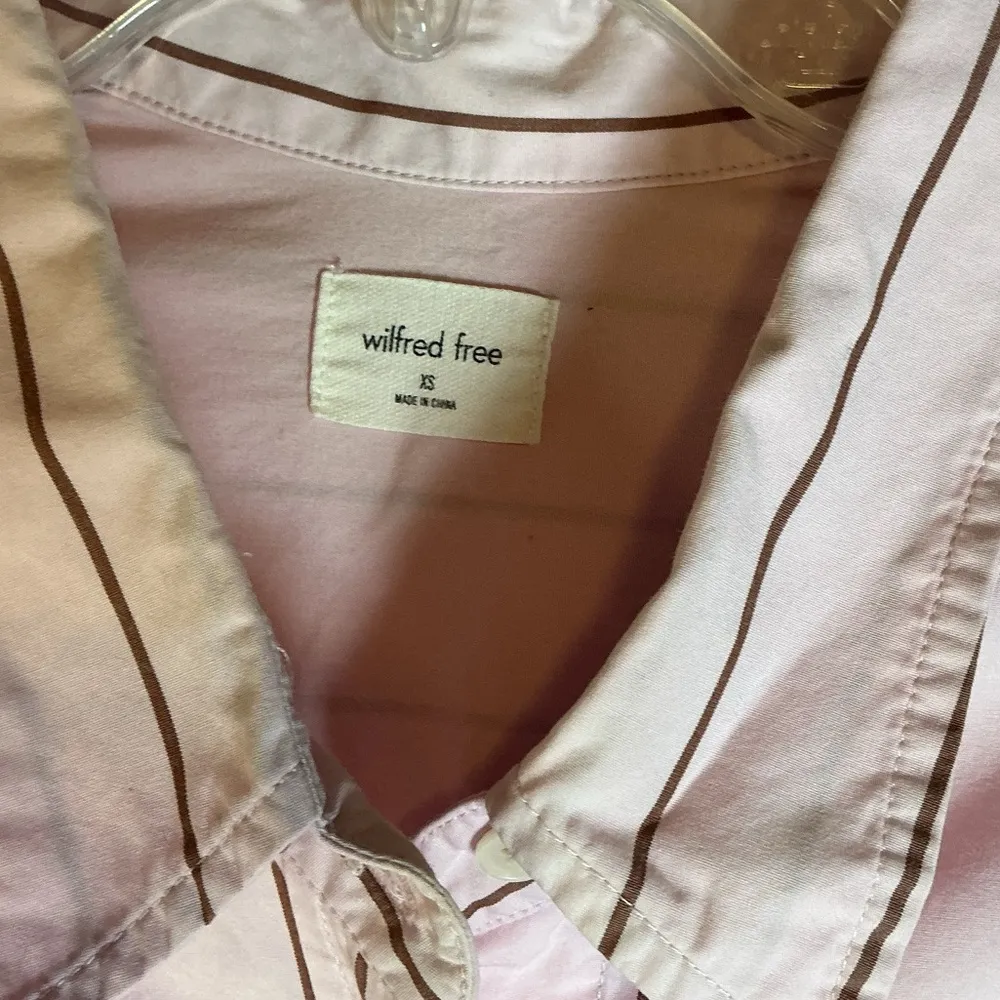 Wilfred Light Pink Striped Button-Down Shirt A0234 - Image 3