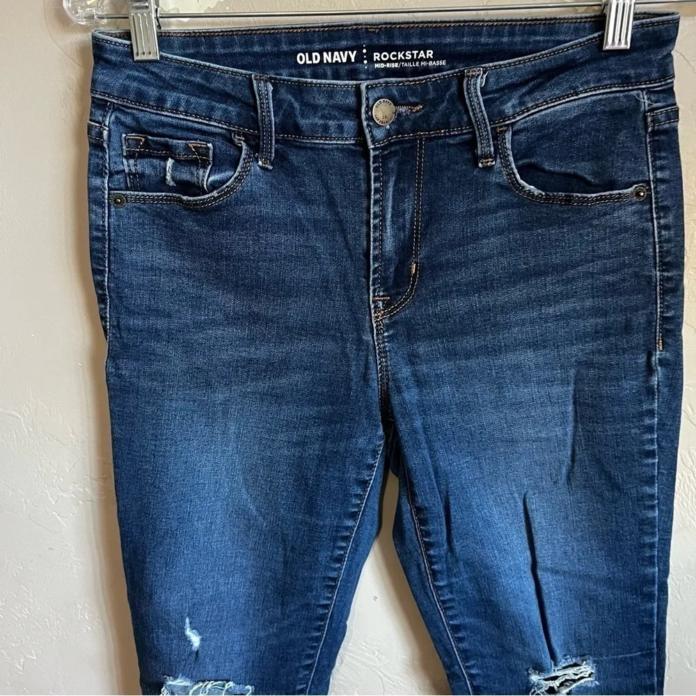 Old Navy Rockstar Mid Rise Distressed Skinny Denim Jeans‎ - Image 3