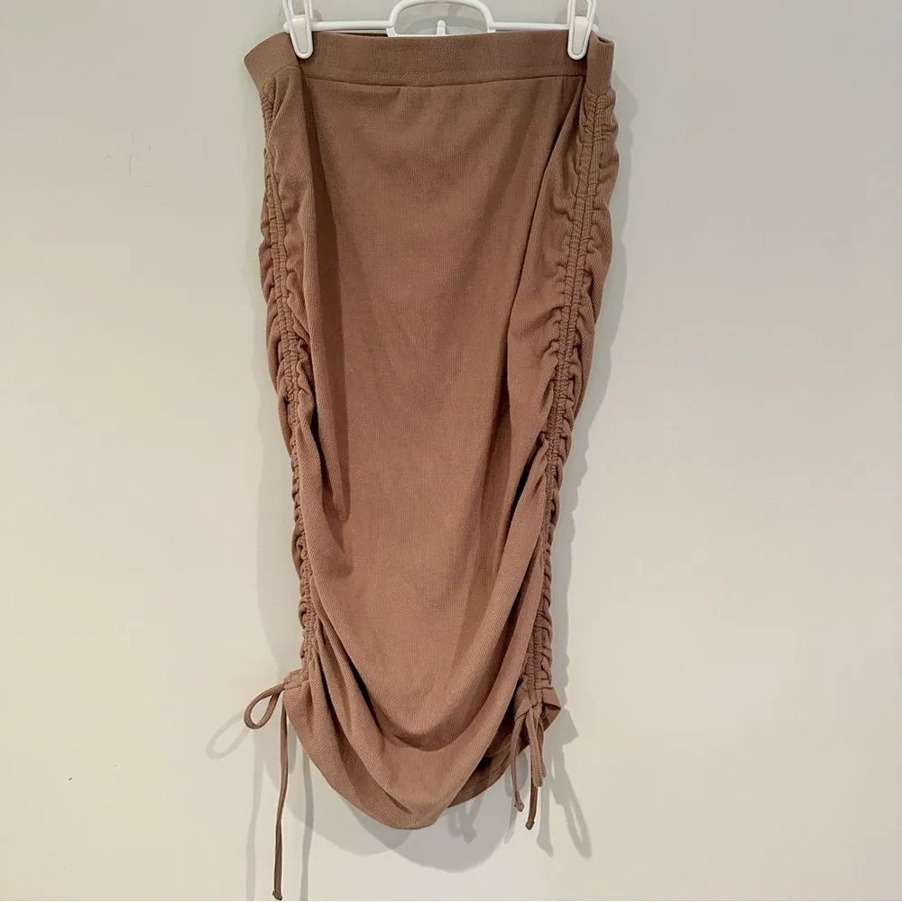 BB Dakota Cinch By Cinch Skirt Women's‎ Large Toffee Color Stretch Ruching NWT - Image 5