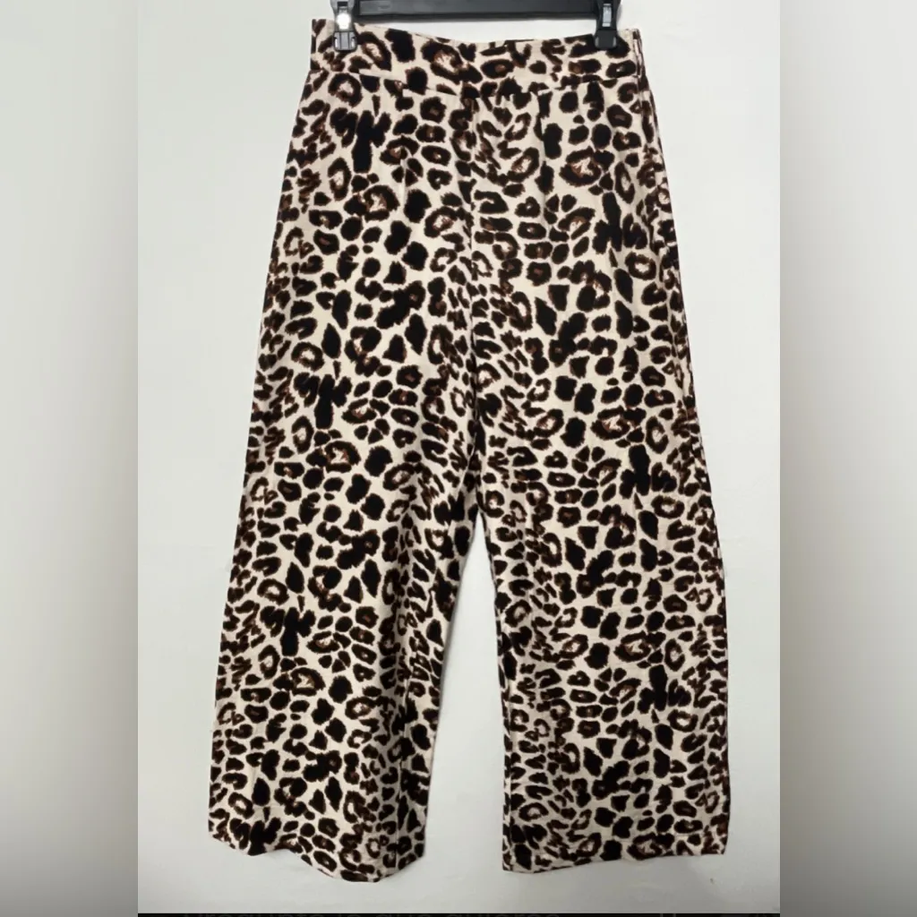 Bon Ami USA Leopard Print Wide Leg Pants Size S NWOT (A161)??? Brown - Image 2
