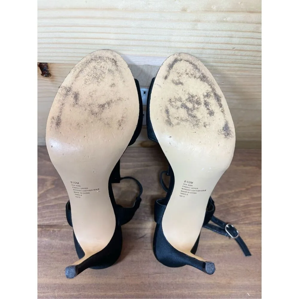 I. Miller  Women's Black Silver Studded Rhinestone High 4" Heels Size 8.5M - Image 8