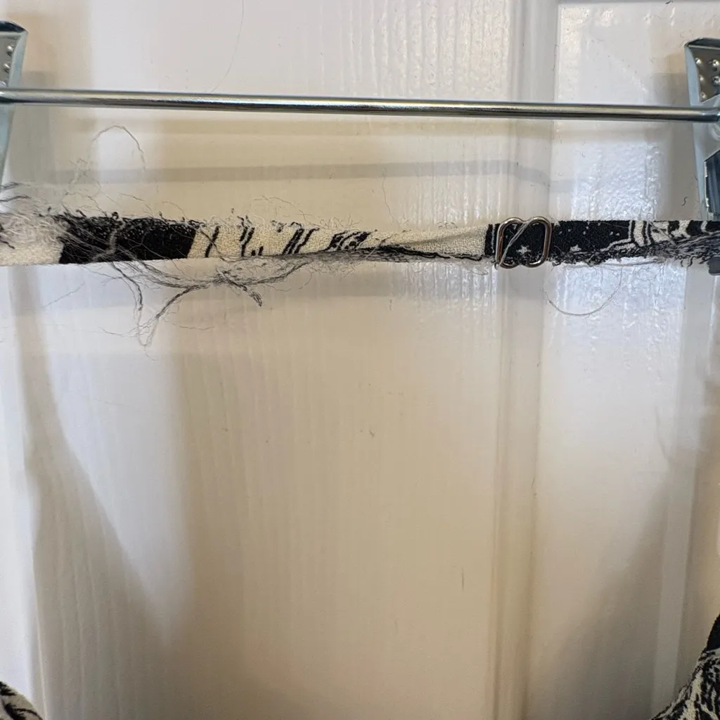 Reformation One-Shoulder Black White Toile Mini Dress Beach Date Night Small - Image 8