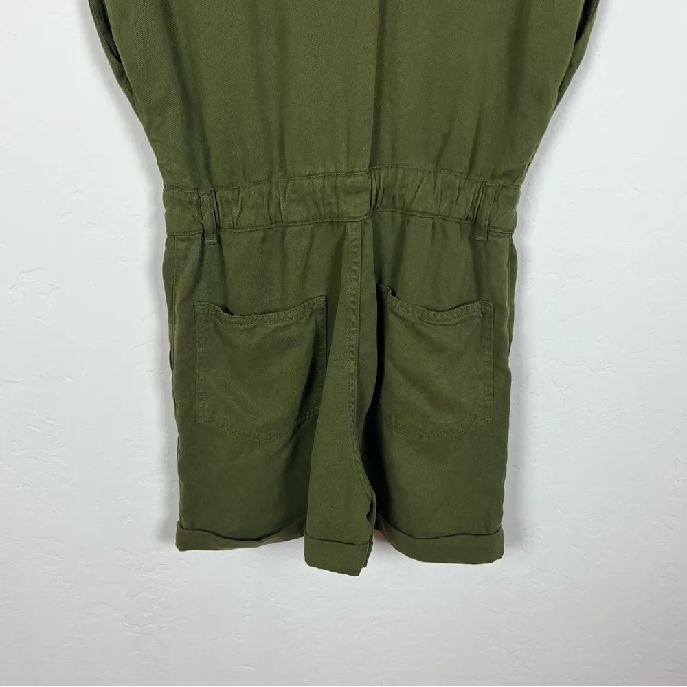 The Kooples Khaki Tencel Button Up Playsuit - Image 5