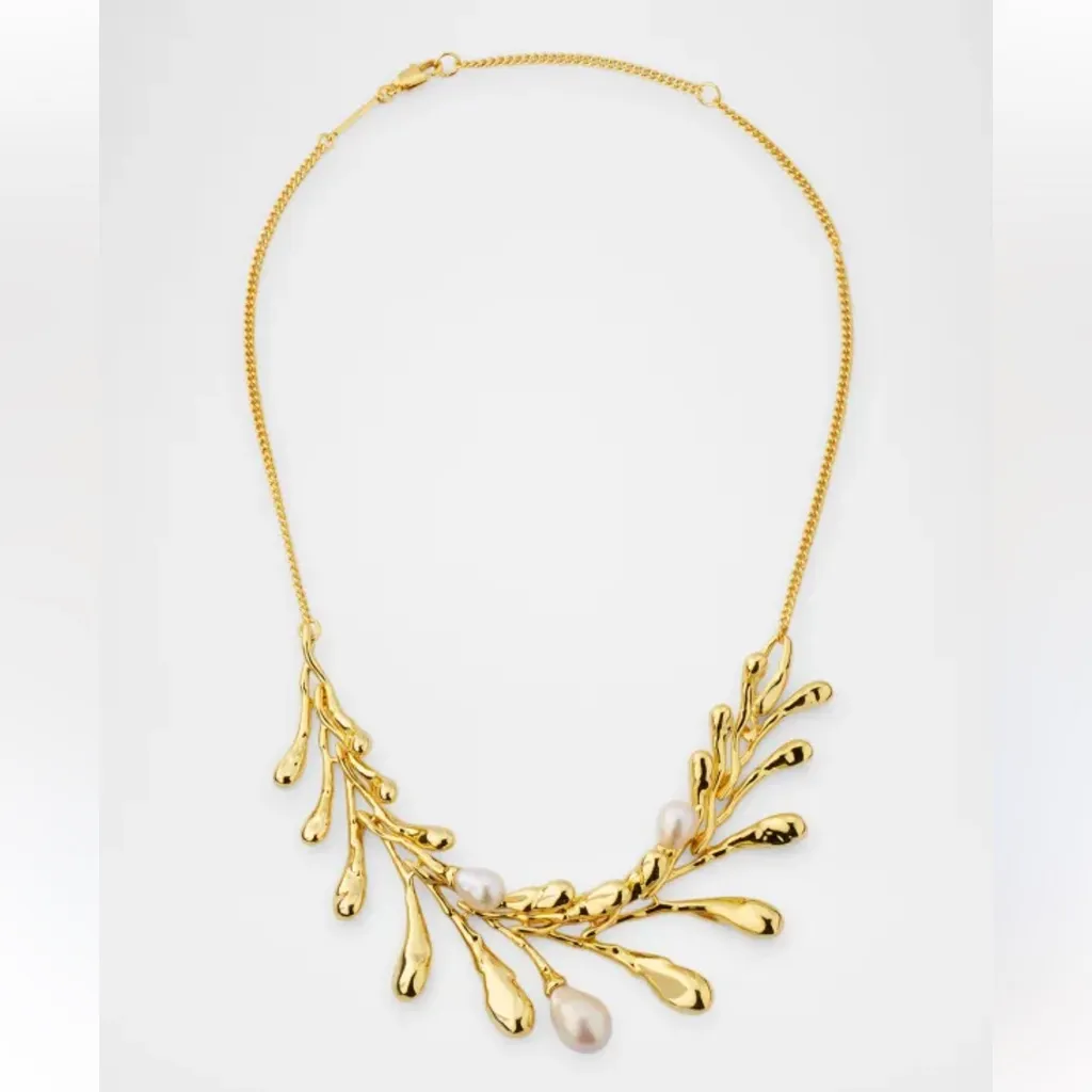 NWOT Alexis Bittar Gold Necklace with Pearl Accents - Image 2