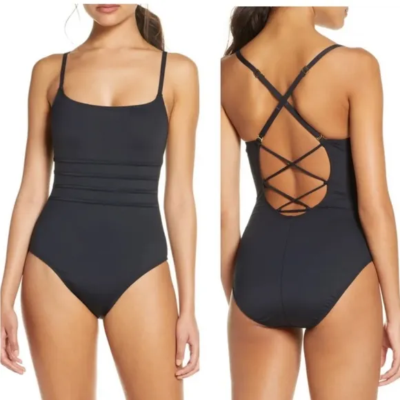 La Blanca Strappy One Piece Swimsuit 6 Black - Image 2