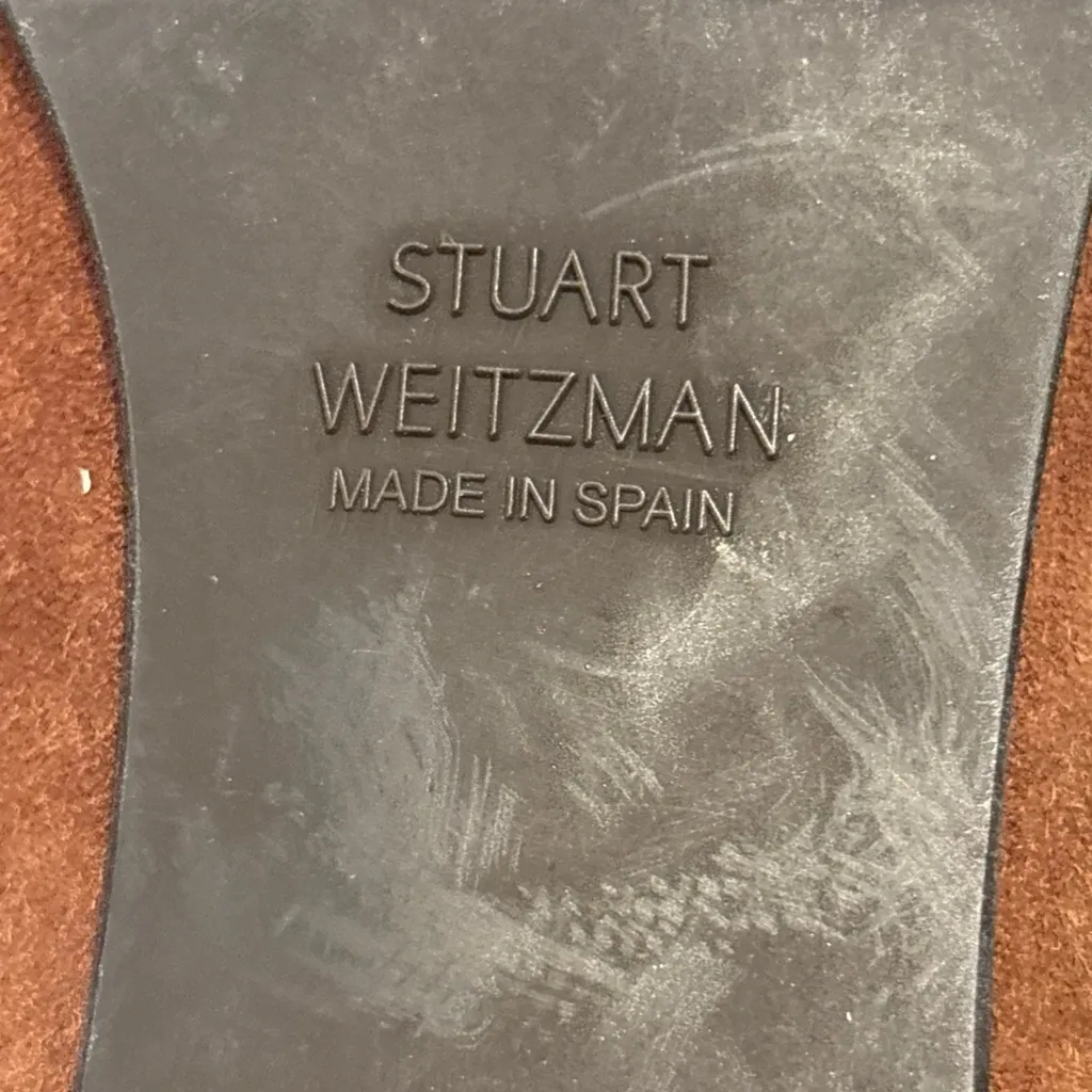 Stuart Weitzman Chocolate Mocha Brown Suede Square Toe Pump Heels Sz 8 M Career - Image 7