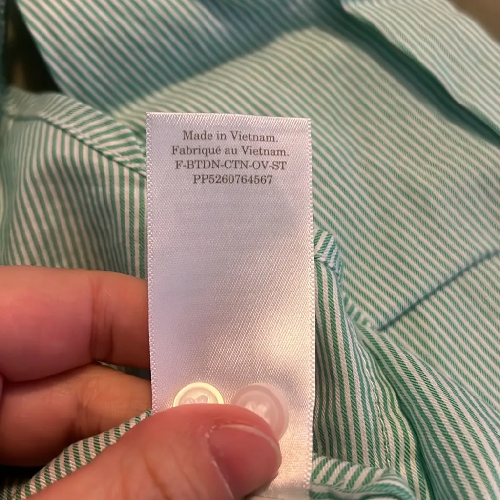 Everlane The Relaxed Oxford Shirt Mint Stripe Size 0 - NWT - Image 5