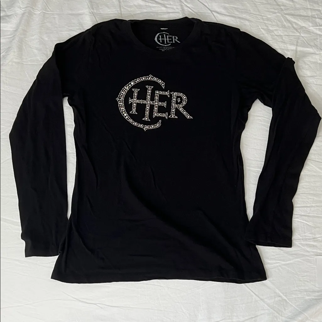 Cher Caesar’s Palace Embellished Graphic tShirt Size Large Black - Image 2