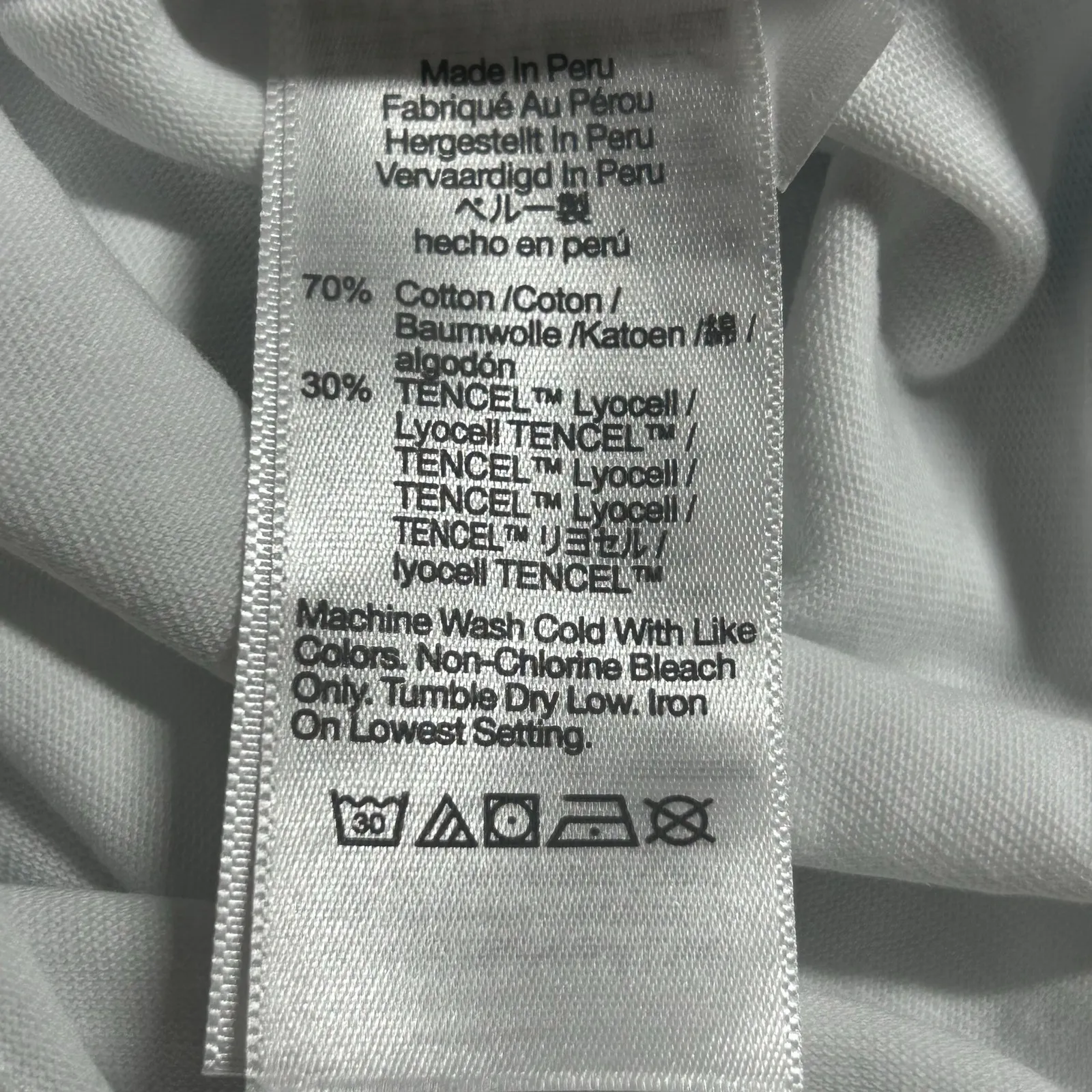 Madewell Women's Side Cinch Crewneck Stitching Detail White Tee Top XS New - Image 9