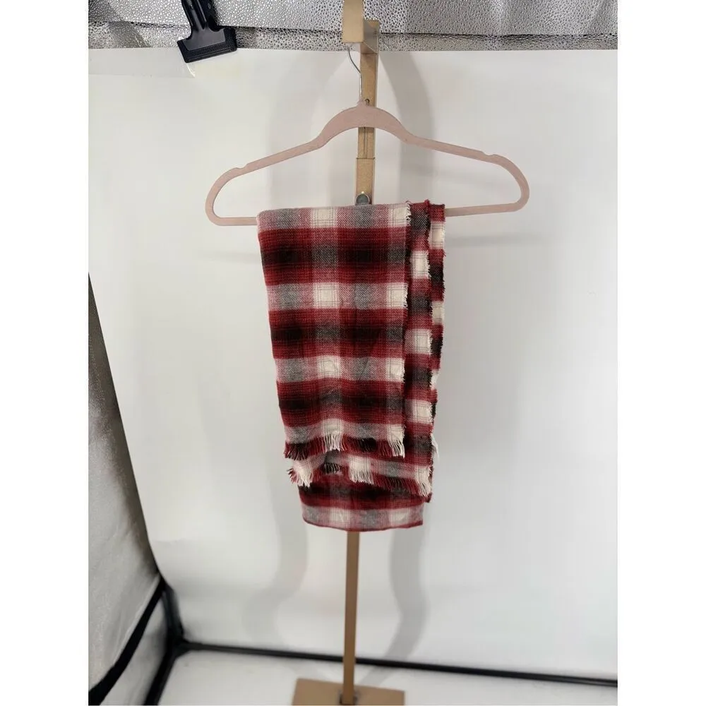 Abercrombie And Fitch Blanket Scarf Wrap Red Plaid - Image 4