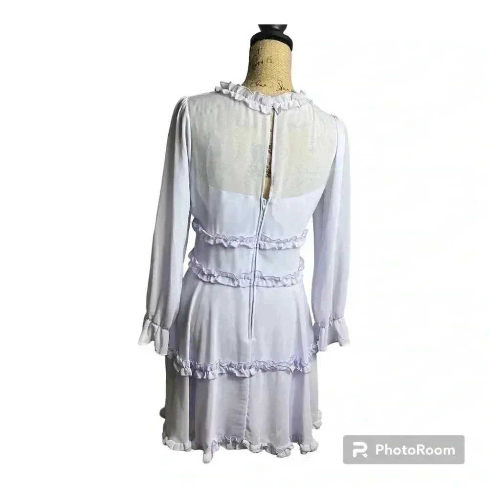 B. Darlin purple woman mini dress size 7/8, V neck, ruffles - Image 3