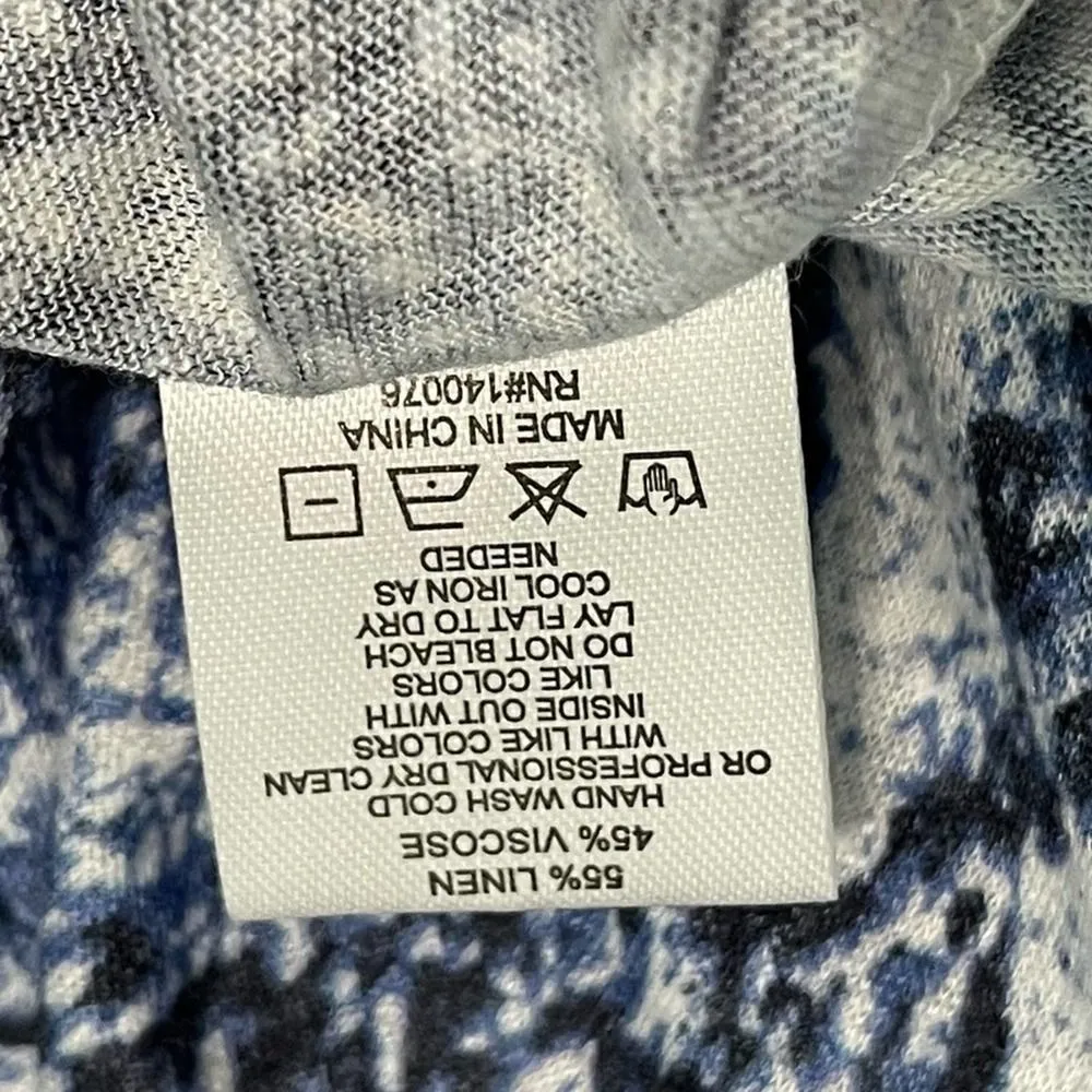 Generation Love Snakeskin Print Linen Short Sleeve T-Shirt Tee Top Blue Small‎ - Image 8