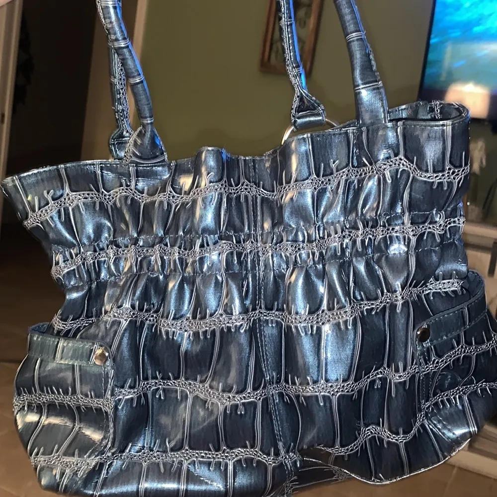 🌟🌟🌟3 for 12🌟🌟🌟Blue Drawstring Purse Blue - Image 5