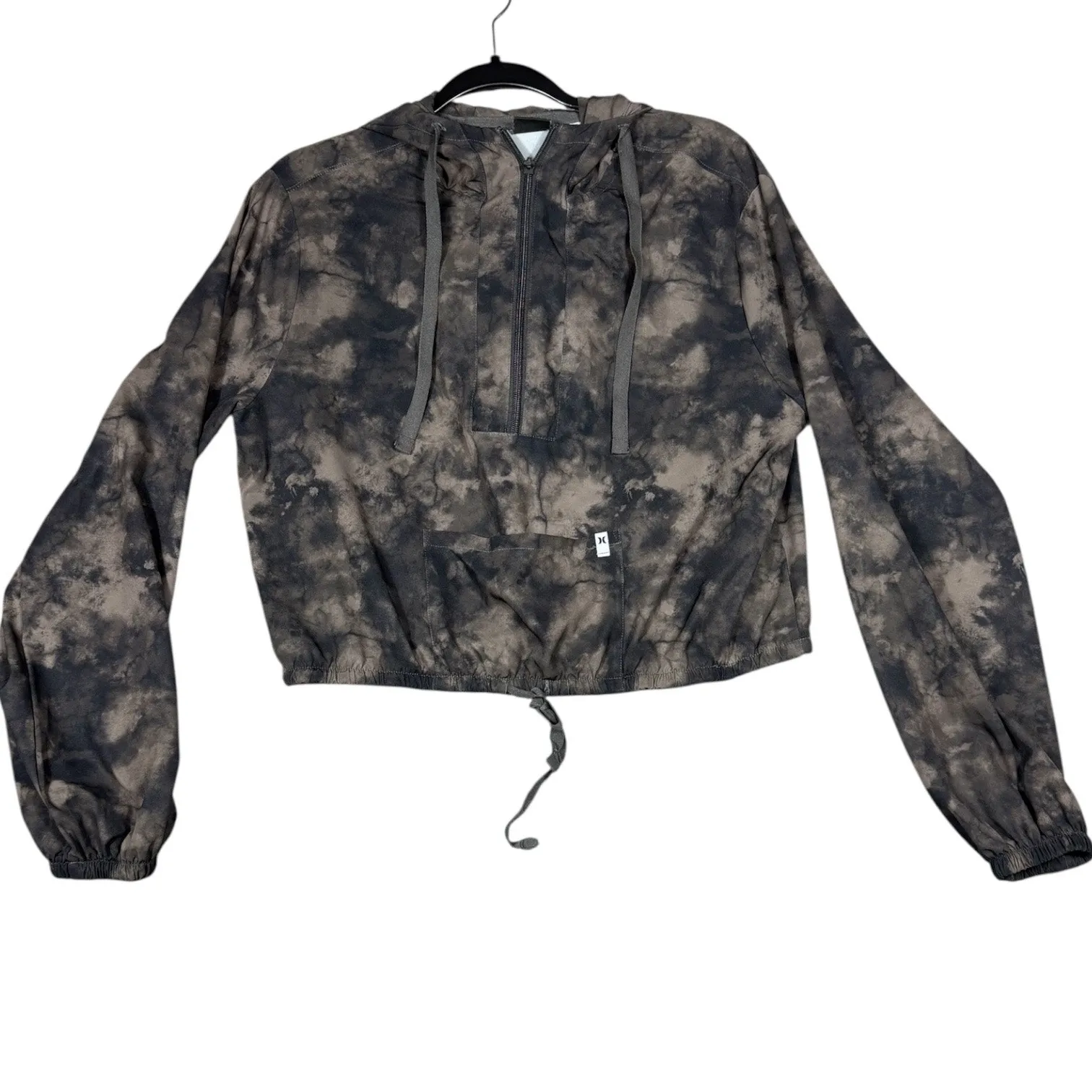 Hurley  Black Tie-Dye Cropped Pullover Hoodie Size Small - Image 2