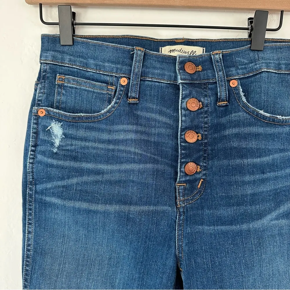 Madewell 10” High Rise Skinny Button Fly Jeans in Hanna Wash | 28 - Image 6