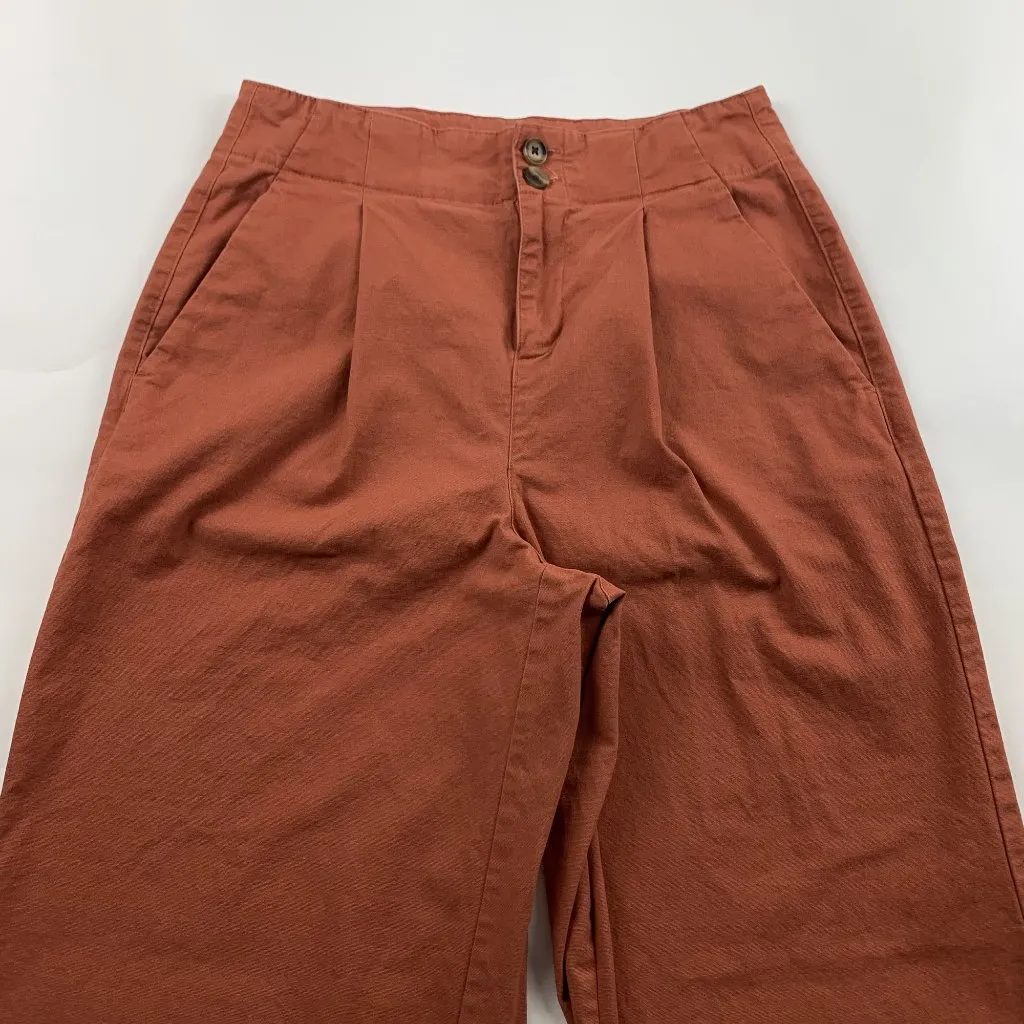 A New Day Terracotta Stretch Canvas High Rise Wide Leg Trouser Pant 8 - Image 2