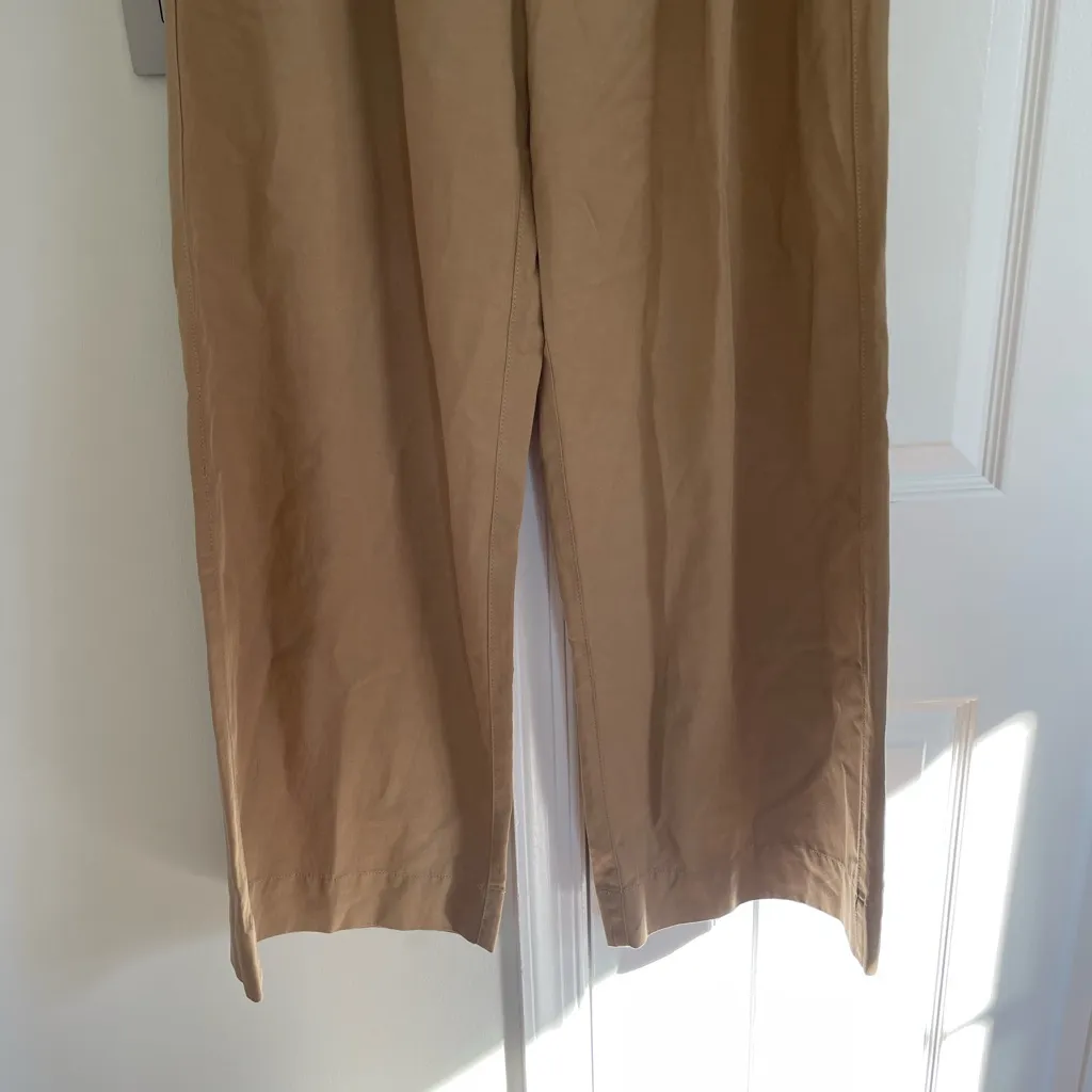 Madewell Harlow Wide Leg Pants Seed Khaki 6 High Rise Drapey Baggy Sailor Linen - Image 6