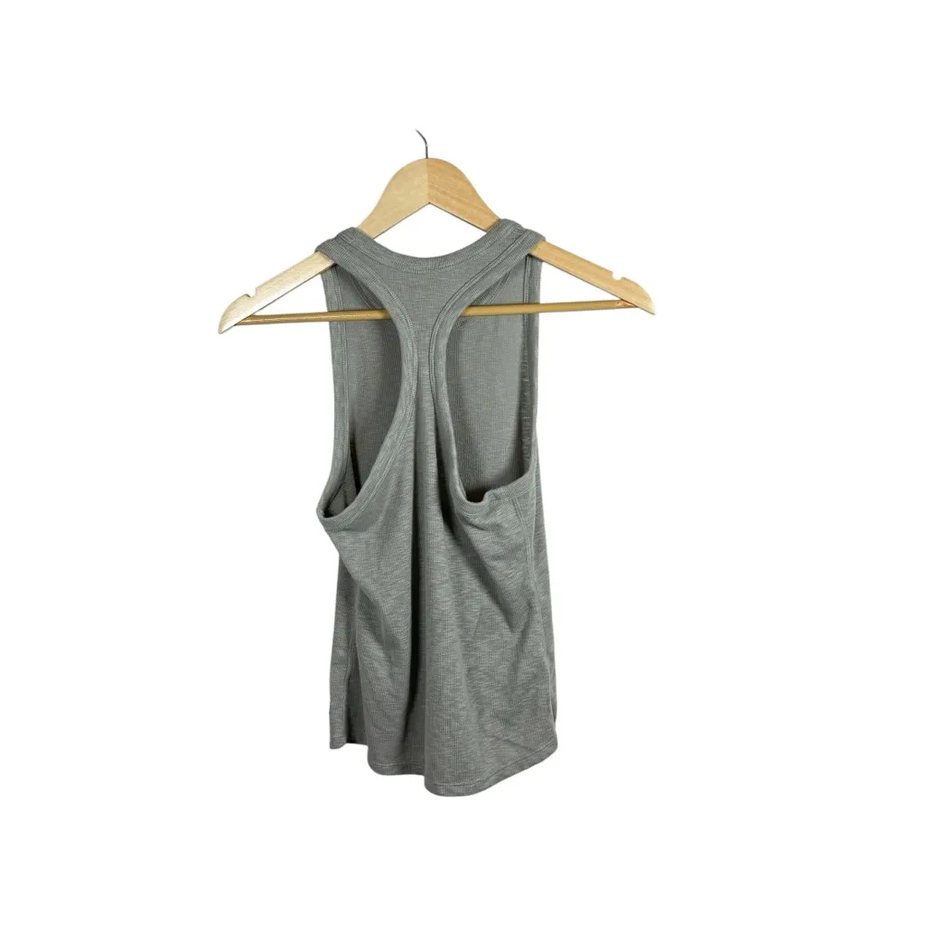 Vuori Women’s Sunrise High Neck Ribbed Tank in Dune Grey Size XS - Image 6
