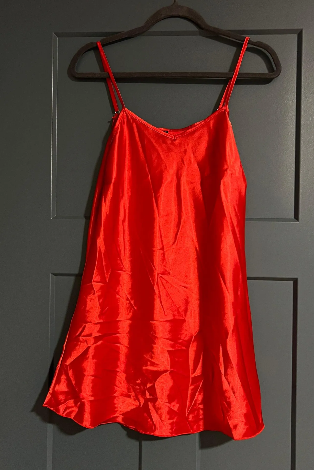Satin Red Robe And Slip - Image 2