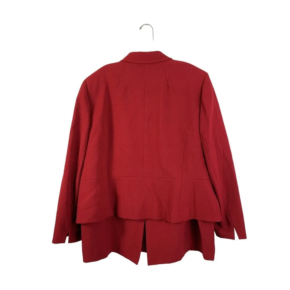 Tahari Arthur S. Levine Women's Ruby Red Jacket & Skirt Suit Set - Image 2