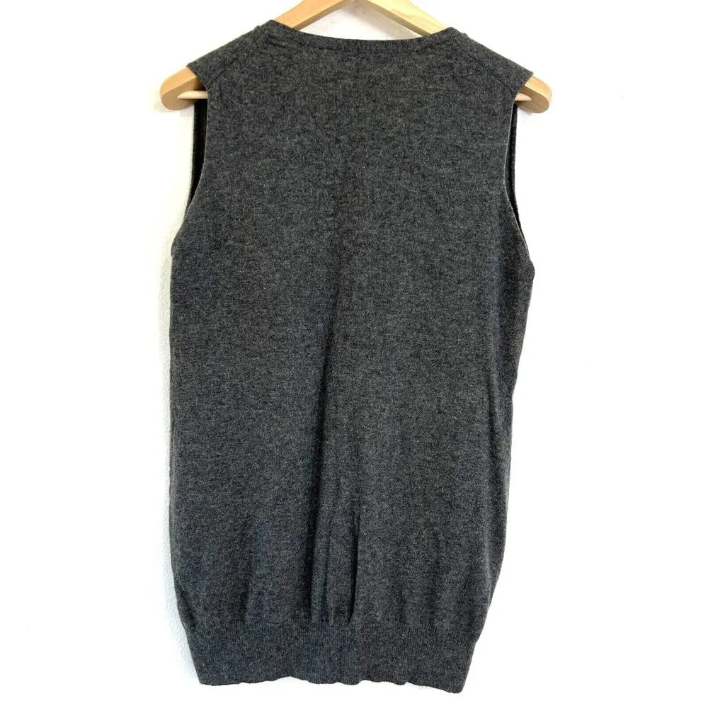 Adrienne Vittadini Studio Women's Wool & Cashmere Vest Button Up Pockets Gray XL - Image 2