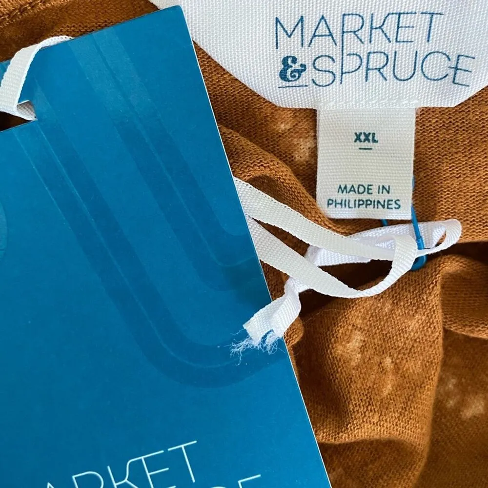 Market & Spruce Linen Blend Floral Adjustable Tank Top Cami XXL New - Image 8