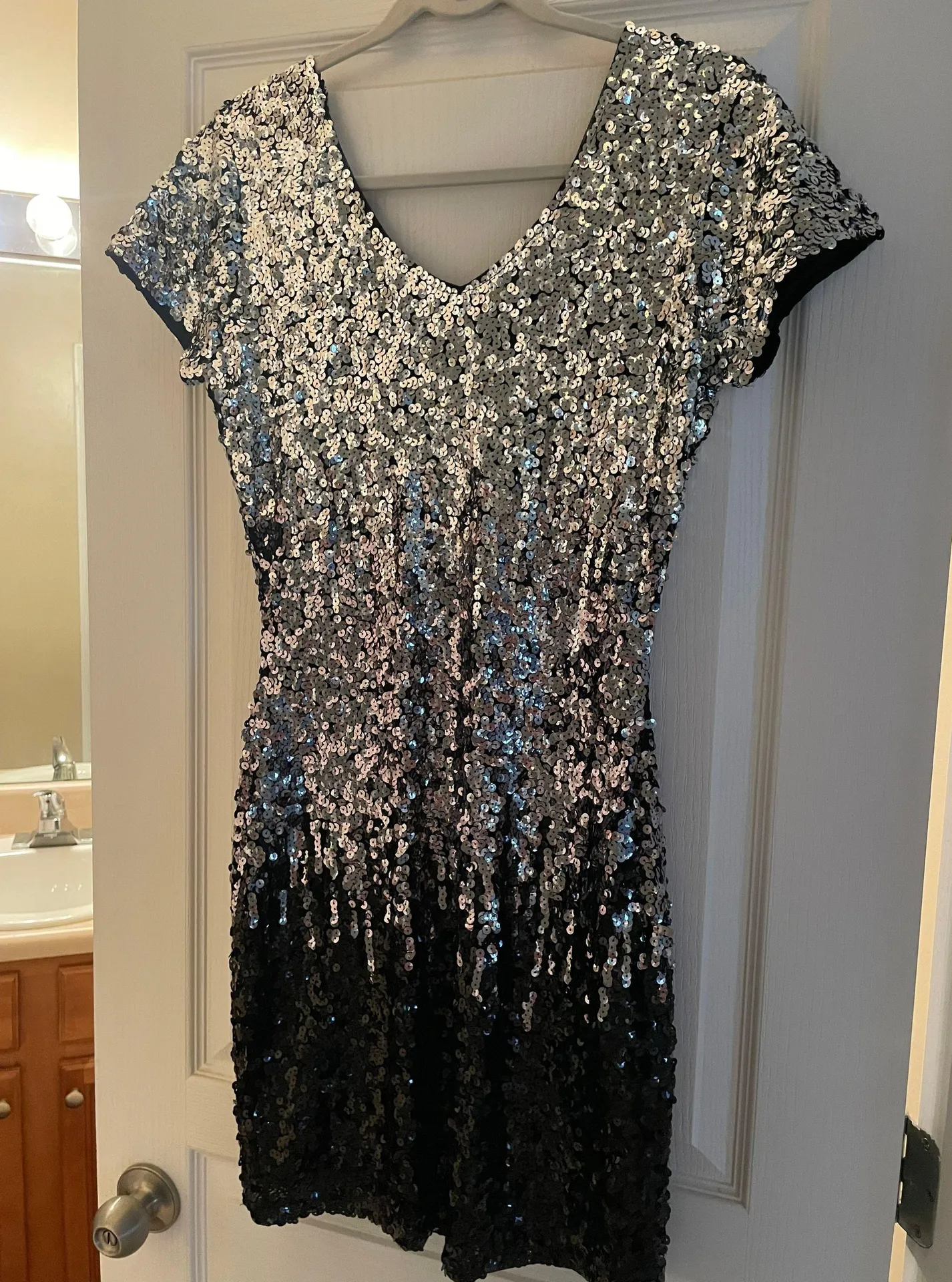 Sequin Dress Silver Size M - Image 3