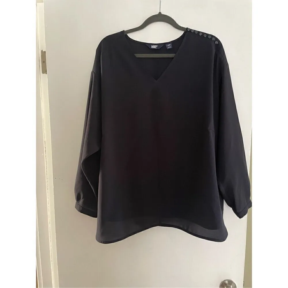 LENDS END BLACK BLOUSE - Image 8