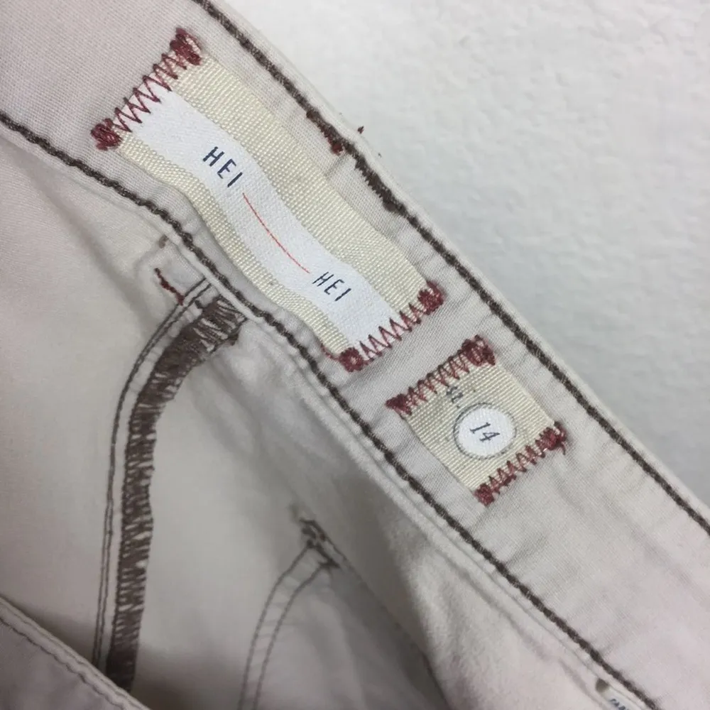 Anthropologie Hei Hei Wanderer Tan Cargo Y2K Straight Leg Pants Size 14 - Image 5