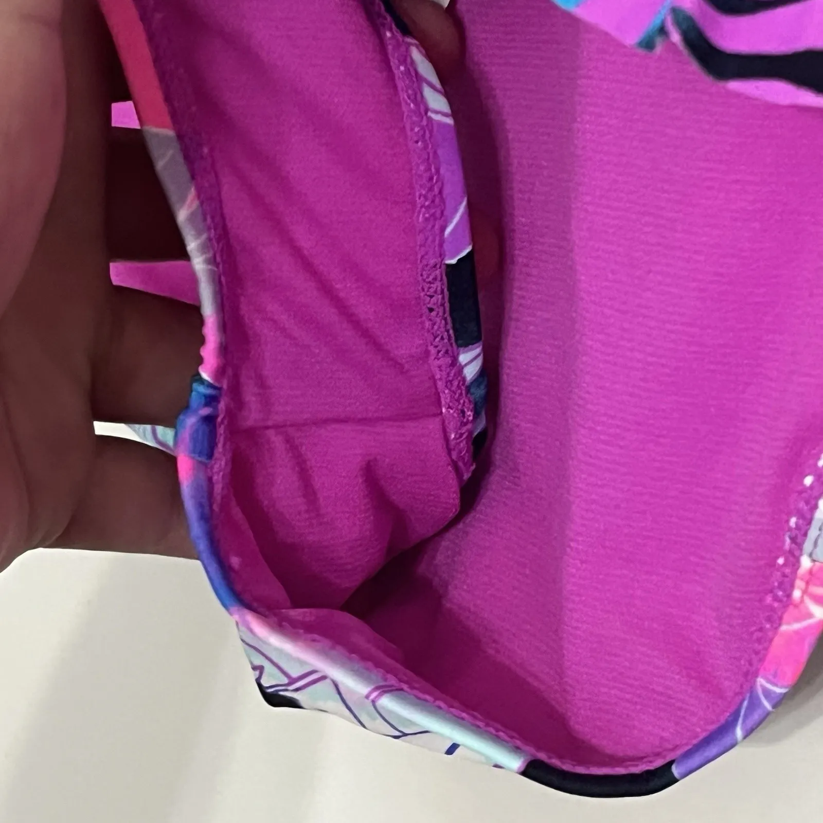 Island Soul Women's Floral Print Ruffle Bikini Purple Small Top Medium Bottoms - Image 10