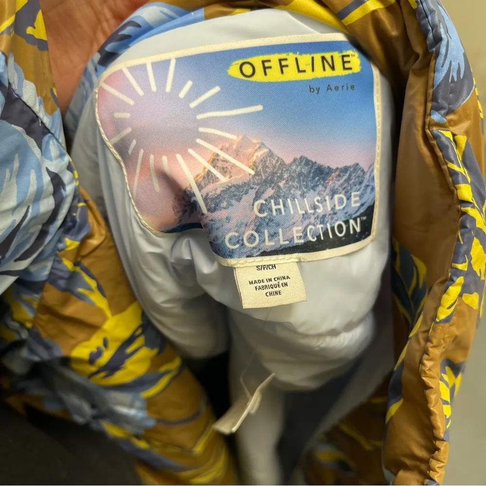 Offline Aerie Chillside Ski Floral Puffer Jacket Sz S Outdoor Lightweight - Image 7