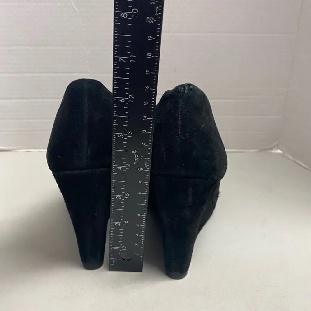 JESSICA SIMPSON Cutey Women’s Leather Wedge Heels Pointed Toe Black Suede Size 8 - Image 11