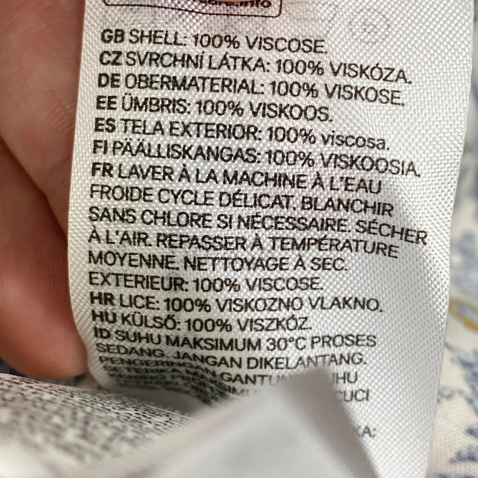 H&M Multi-Color Blue Cream Paisley Print Sheath Mini Dress Women's Size 8 - Image 7