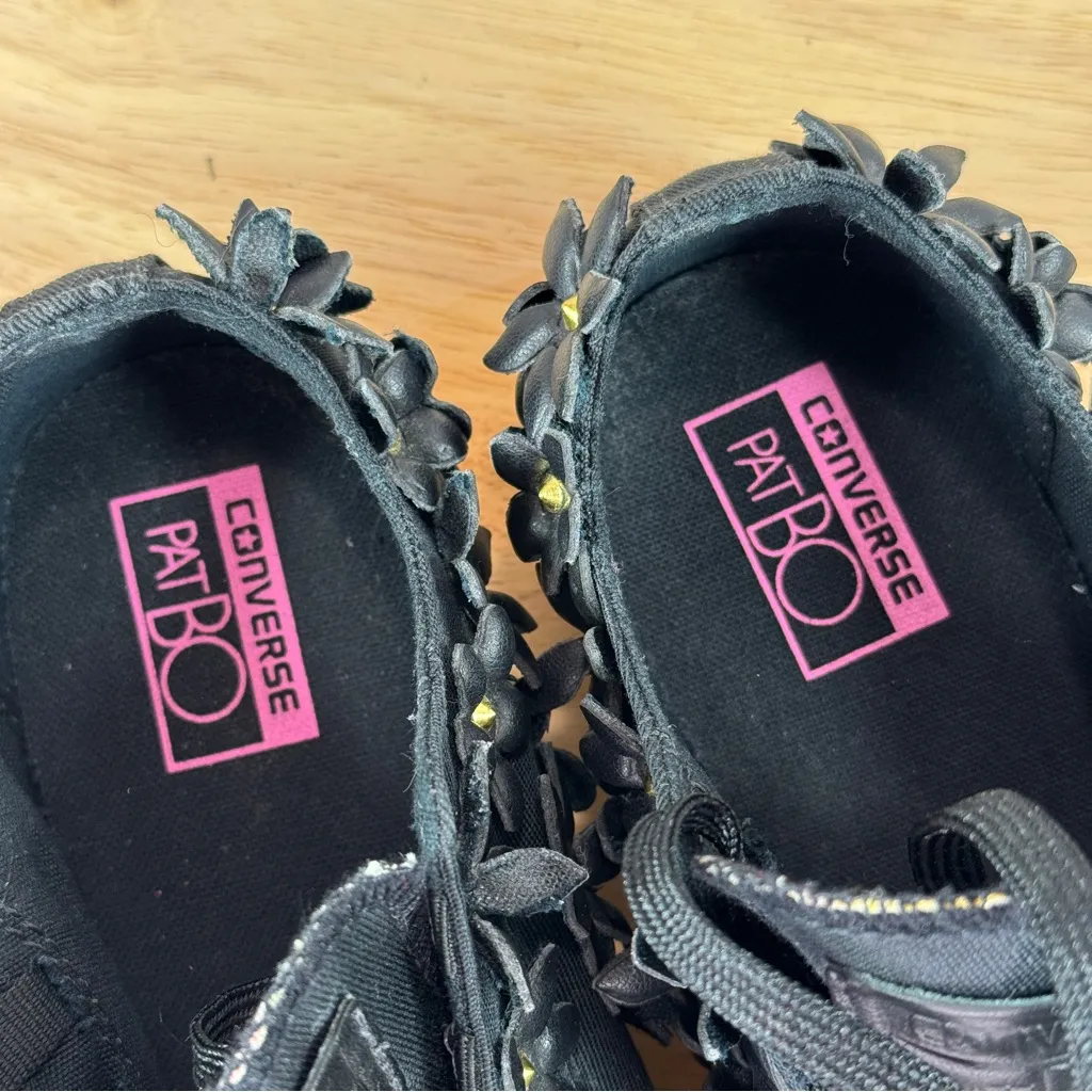 Converse Pat Bo Classic OX 3D Laser Cut Flowers Low Top Sneakers Black‎ 6.5 - Image 9