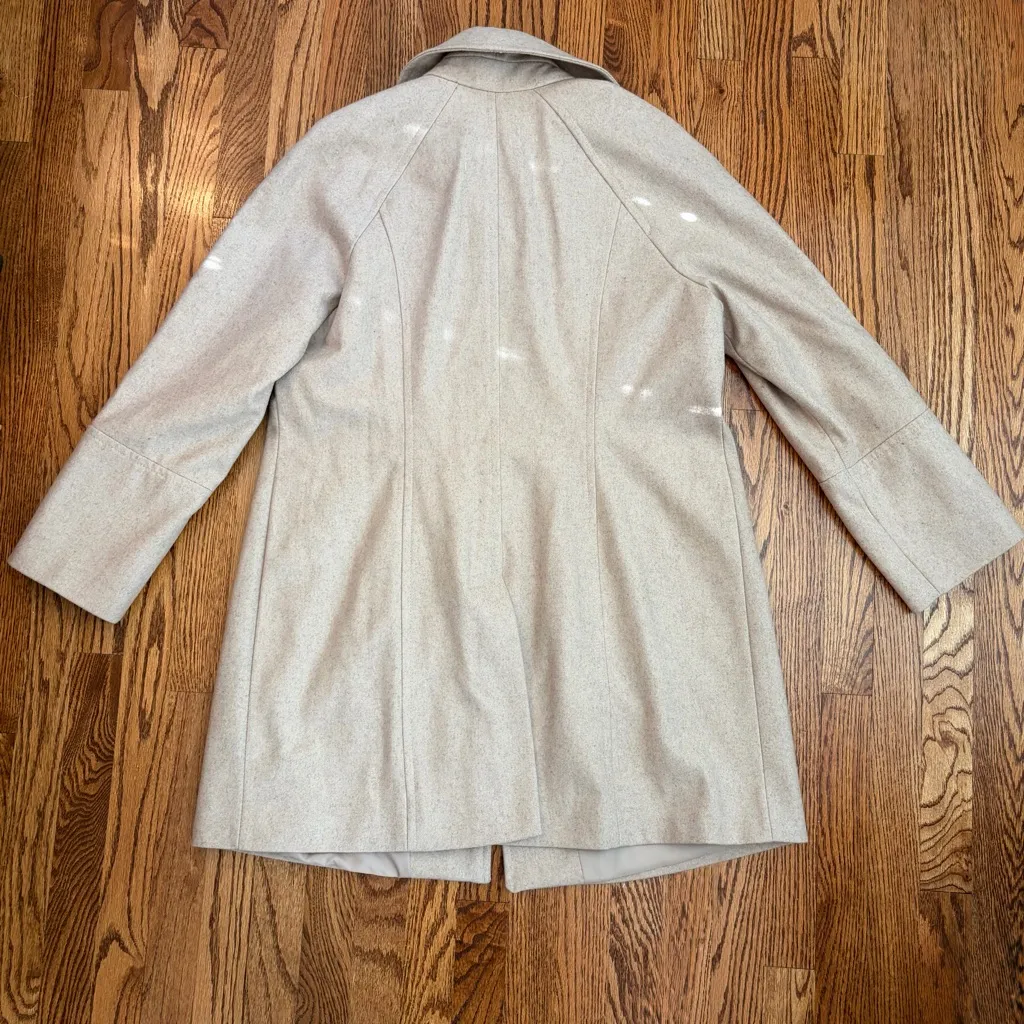 London Fog Wool Blend Mid Length Pea Coat Women’s Size XL
Color: Oatmeal Tan - Image 2