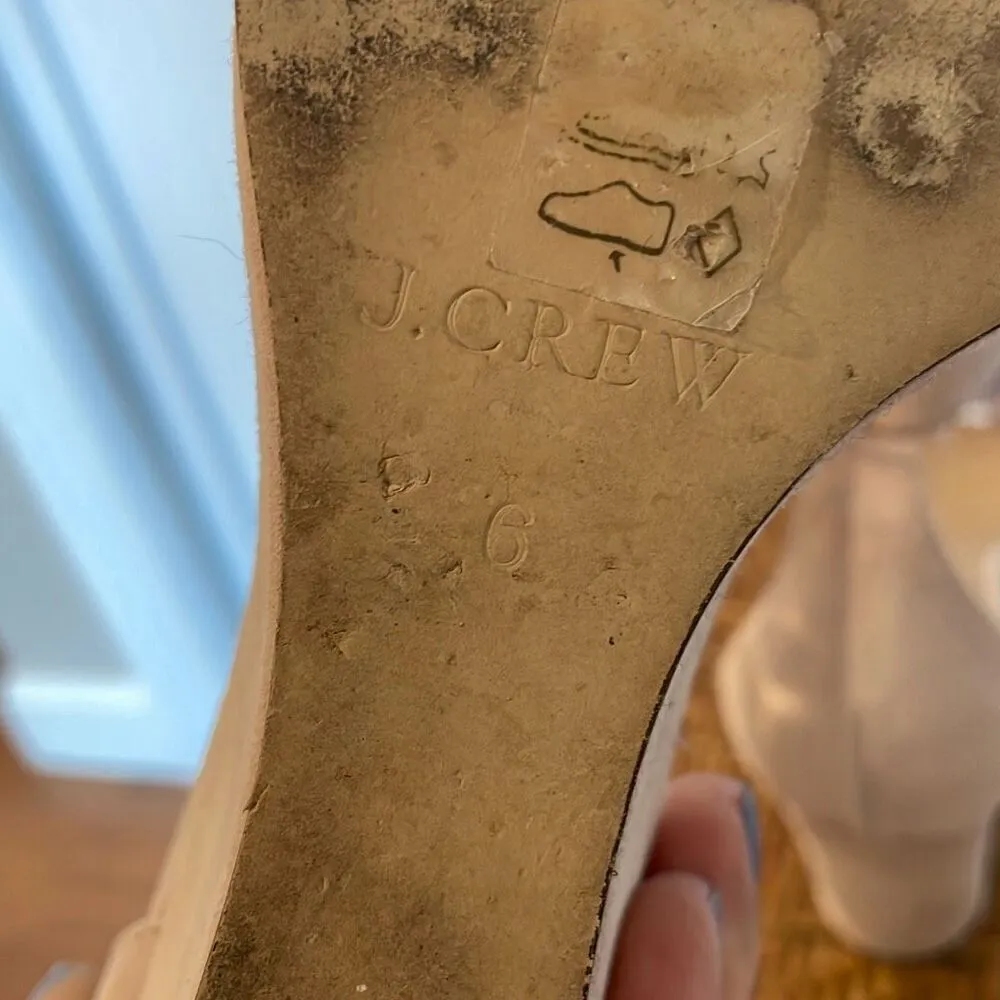 J.Crew blush pink suede wedge sandals size 6 - Image 10