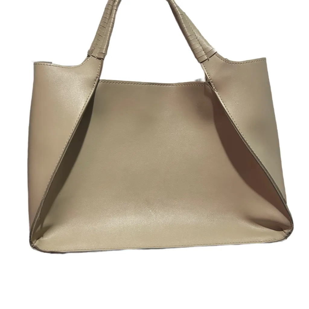 Melie Bianco Heather taupe/beige faux leather vegan tote bag *gorgeous* - Image 3