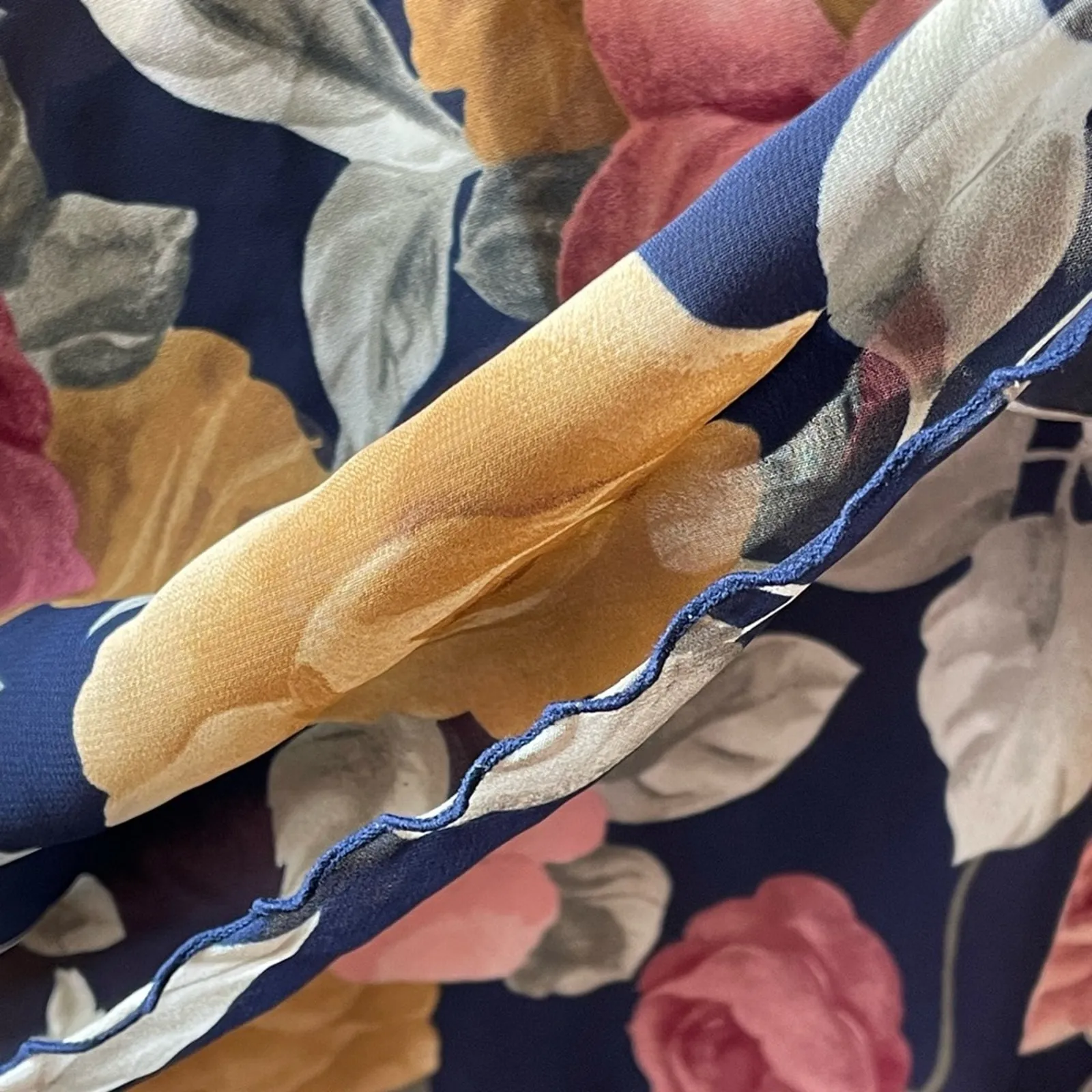 Victoria's Secret Sheer Blue Floral w/ Lacy Bust Chemise Babydoll Nightie size M - Image 5