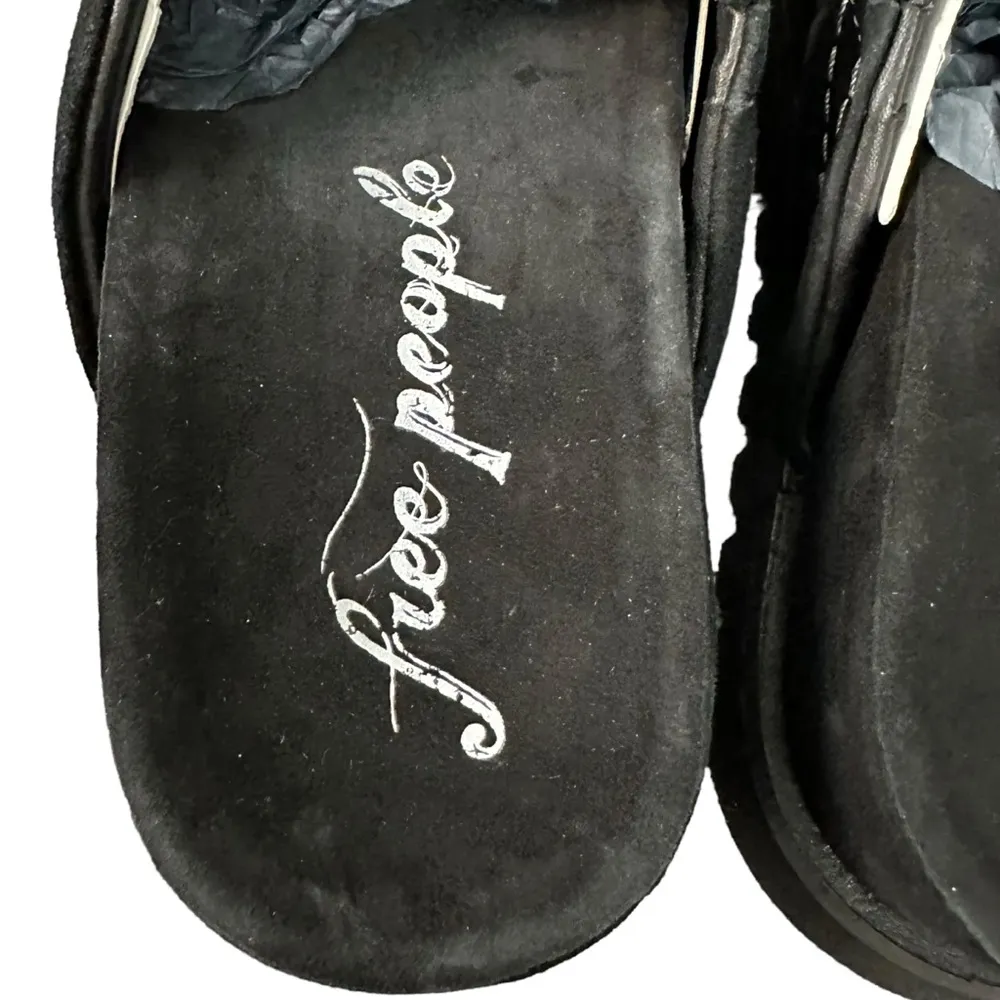 Free People Milo Everyday Mules in Black NIB NEW Suede Leather Chunky Size 7 - Image 9