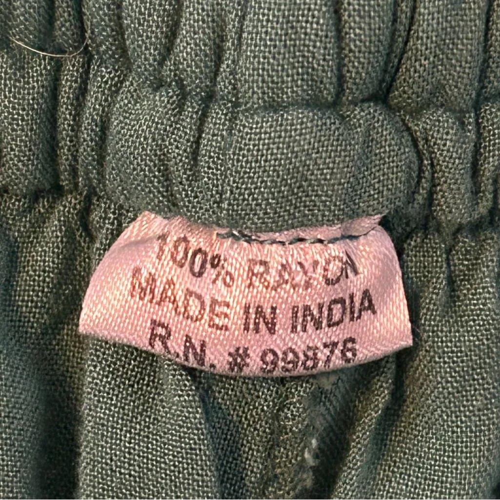 Elegant Teal Wide Leg Pants Green Size undefined - Image 3