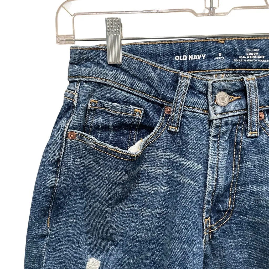 Old Navy High Rise Curvy OG Straight Jeans Medium Wash Women’s Size 0 Petite NWT - Image 5