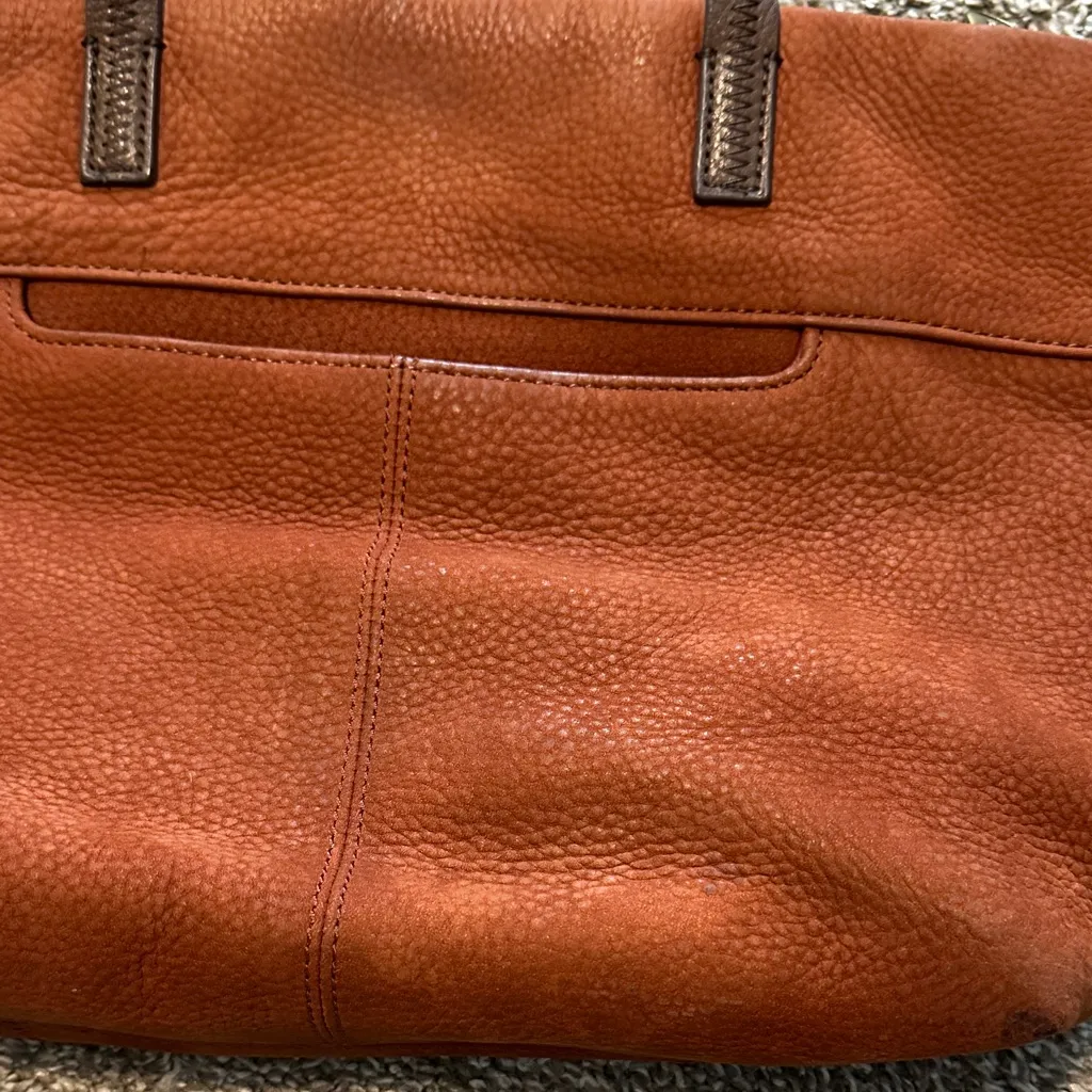 HOBO Cecily Mini Tote Red Brown pebbled leather bag - Image 7