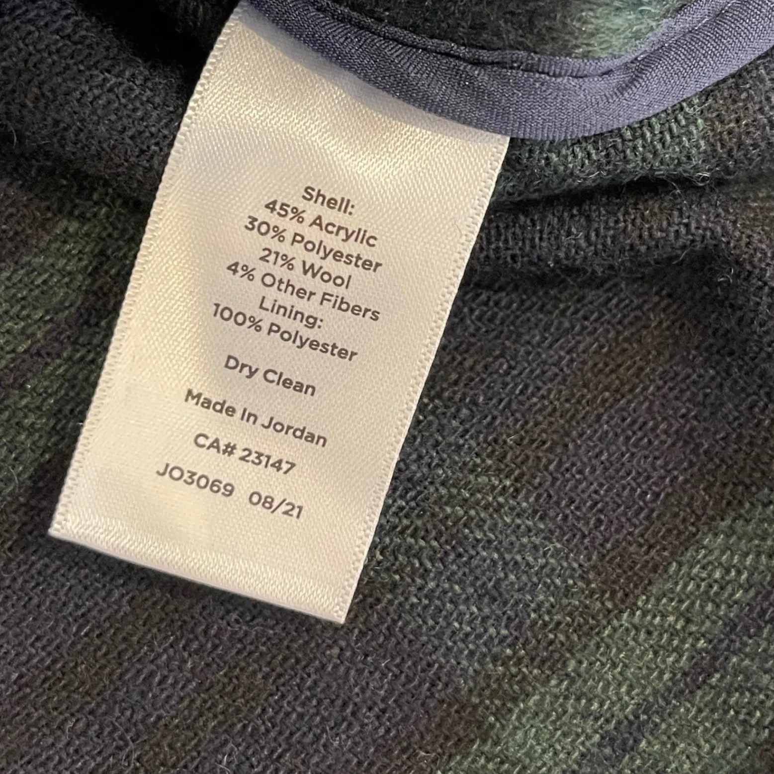 Talbots XS Plaid‎ Shirt Jacket Belted Green Black Fabric Woven in Italy - Image 5