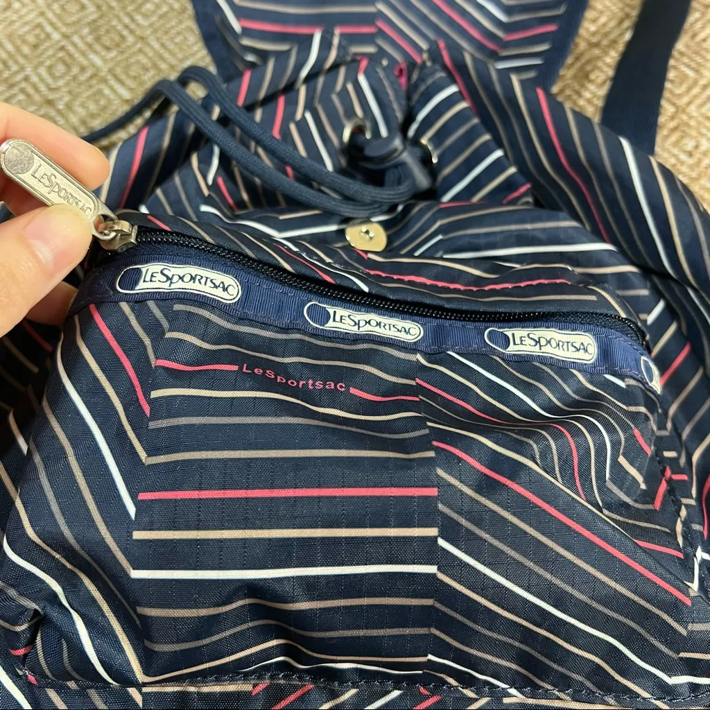 LESPORTSAC-Small Edie Drawstring Backpack Bag In Floral Euphoria EUC Daily Use - Image 4